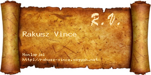 Rakusz Vince névjegykártya